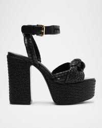 SCHUTZ SHOES - Khari Knotted Leather Ankle-Strap Platform Sandals - Lyst