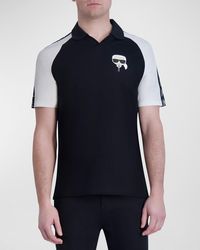 Karl Lagerfeld - Colorblock Polo Shirt With Johnny Collar - Lyst