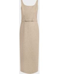 The Row - Vadira Sleeveless Belted Wool Midi Dress - Lyst