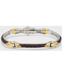 Konstantino - Two-tone Braided Leather Bracelet - Lyst