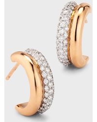 WALTERS FAITH - Thoby 18k Rose Gold And Diamond Tubular Huggie Earrings - Lyst