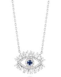 Suzanne Kalan - Medium Blue Sapphire Evil Eye Pendant Necklace With Diamonds - Lyst