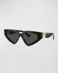 Dolce & Gabbana - Dg Crossed Logo Acetate & Plastic Cat-Eye Sunglasses - Lyst