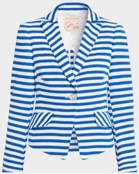 Maison Common - Striped Textured Jersey Single-Breasted Jacket - Lyst