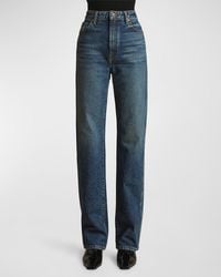 Khaite - Danielle High-Rise Straight-Leg Ankle Jeans - Lyst