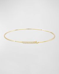 Zoe Lev - 14k Gold Diamond Bar Bangle Bracelet - Lyst