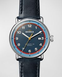 Shinola - The Canfield Model C56 Leather-Strap Watch, 43Mm - Lyst