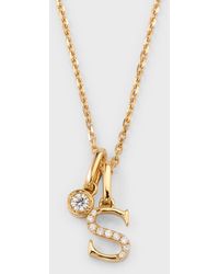 Frederic Sage - 18k Yellow Gold Diamond Initial Necklace, S - Lyst
