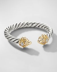 David Yurman - Renaissance Color Ring With 14k Gold Domes And Diamonds In Silver, 2.3mm - Lyst