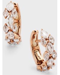 64 Facets - 18k Rose Gold Huggie Hoop Cuff Earrings With Marquise Diamonds - Lyst