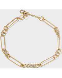 Roberto Coin - Oval-Link Chain Bracelet With Diamond Section - Lyst