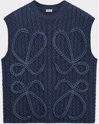 Loewe - Anagram Cable Knit Vest - Lyst