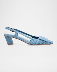 Roger Vivier - 45Mm Belle Vivier Denim Slingback Pumps - Lyst