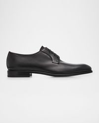 Ferragamo - Apos;S Stefano Almond-Toe Leather Derby Shoes - Lyst