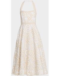 Rebecca Vallance - Irena Sleeveless A-Line Halter Midi Dress - Lyst