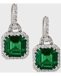 Fantasia by Deserio - Lab Grown Emerald Cubic Zirconia Drop Earrings - Lyst