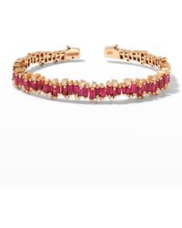 KALAN by Suzanne Kalan - 18k Rose Gold Ruby & Diamond Cuff Bracelet - Lyst