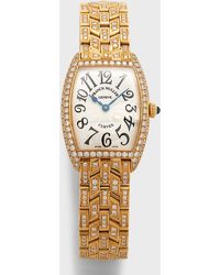 Franck Muller - 18k Yellow Gold Cintree Curvex Diamond Watch With Bracelet Strap - Lyst