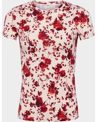 L'Agence - Ressi Short-Sleeve Floral Tee - Lyst