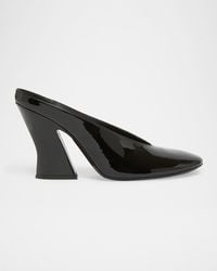 Givenchy - Patent Leather Sculpted Block-Heel Mules - Lyst