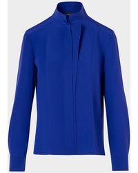 Akris - Silk Crepe Asymmetric Blouse - Lyst