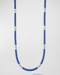 Lagos Sterling Silver Blue Caviar Beaded Necklace