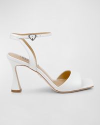 Badgley Mischka - Cady Leather Crystal Heart Ankle-Strap Sandals - Lyst