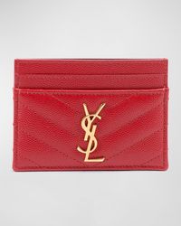 SAINT LAURENT Monogram quilted leather card holder BLACK – Top Quality Yves Saint  Laurent Bags Shop