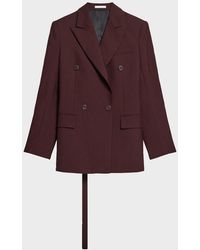 Helmut Lang - Belted Double-Breasted Blazer - Lyst