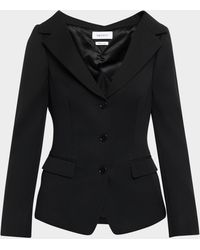 McQueen - Off-The-Shoulder Single-Breasted Jacket - Lyst