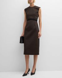 GIA STUDIOS - Sleeveless A-Line Wool-Blend Midi Dress - Lyst