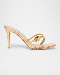 Gianvito Rossi - Metallic Serpent Twist Ankle-Strap Sandals - Lyst