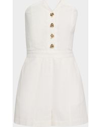 Generation Love - Carine Button-Front Linen Romper - Lyst