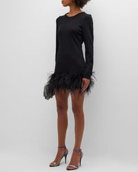Lamarque - Bahira Ostrich-feather Mini Dress - Lyst