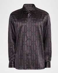 Stefano Ricci - Geometric Stripe Silk-Elastane Sport Shirt - Lyst