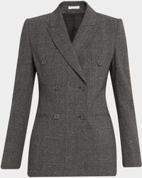 McQueen - Double-Breasted Check Wool Tailored Jacket - Lyst