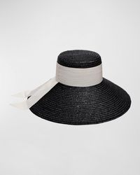 Eugenia Kim - Mirabel Straw Large-Brim Hat With Scarf - Lyst