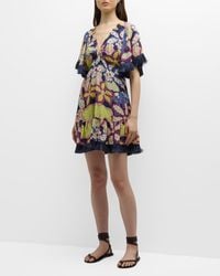 Marie Oliver - Octavia Floral-Print Fringe Mini Dress - Lyst