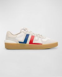Lanvin - Clay Textile And Leather Low-Top Sneakers - Lyst