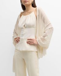 Bindya Accessories - Sheer Lace Cashmere & Silk Evening Wrap - Lyst