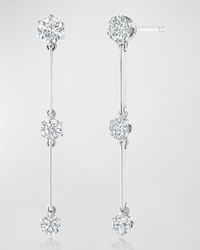 Graziela Gems - 18k White Gold Floating Diamond Triple Drop Earrings - Lyst