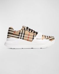 Burberry - Check Regis Sneakers - Lyst