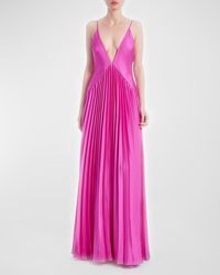 ONE33 SOCIAL - Pleated Deep V-Neck Backless Gown - Lyst