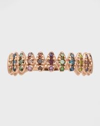 Stevie Wren - 14k Rose Gold Rainbow Diamond Zigzag Ring, Size 6.5 - Lyst