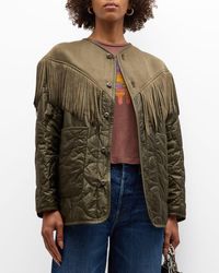 Mother - The Tip Off Fringe Quilted Jacket - Lyst