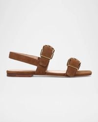 Veronica Beard - Maglio Suede Flat Sandals - Lyst