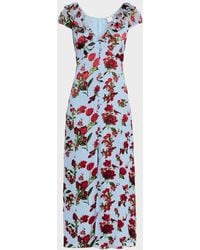 Alice + Olivia - Tara Short-Sleeve Ruffle Maxi Dress - Lyst