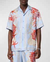 Versace - Printed Silk Camp Shirt - Lyst