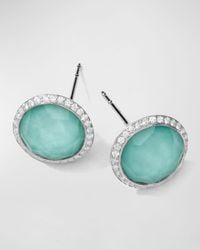 Ippolita - Small Stud Earrings In Sterling Silver With Diamonds - Lyst
