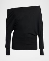 Tom Ford - Wool-Silk Asymmetric Off-Shoulder Sweater - Lyst